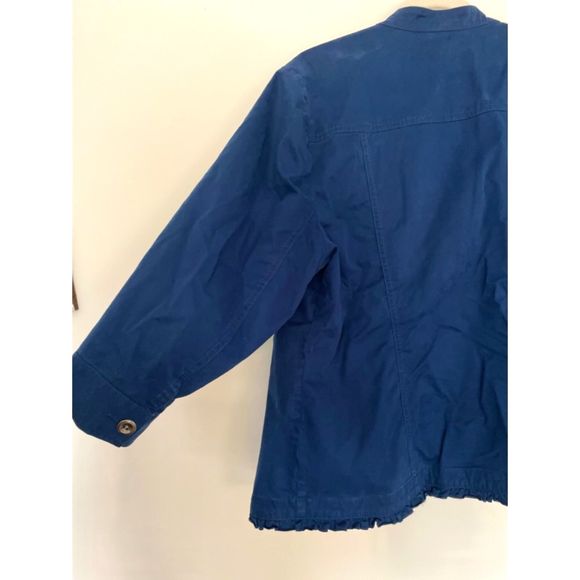 Chico's 3 Navy Open Ruffle Hem Blazer Jacket US XL/16 NEW Timeless Career D92 - Picture 4 of 14